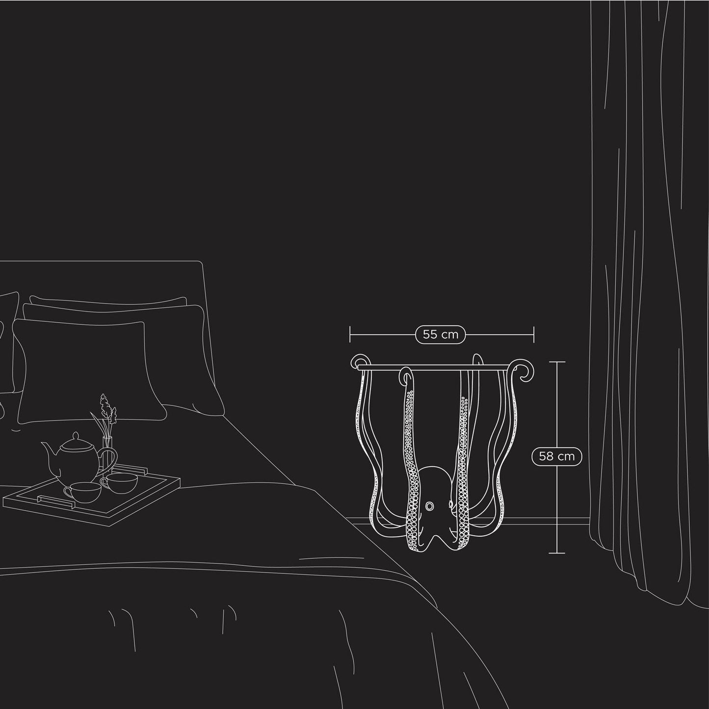 Aluminium / Marble Octopus Side Table, gold - |VESIMI Design| Luxury Bathrooms and Home Decor