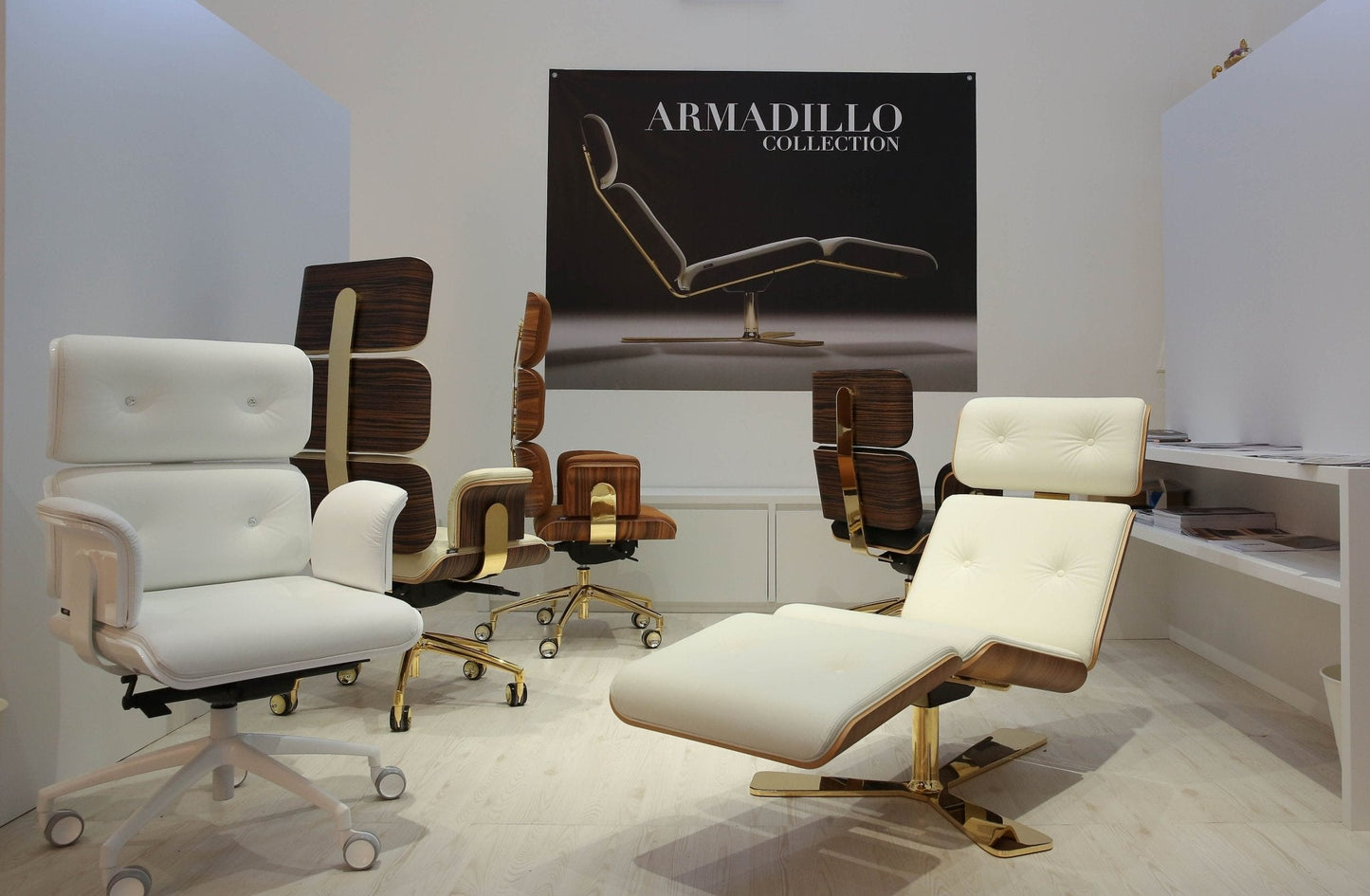 Armadillo Matt Black Luxury Office Chair with High Back / Genuine Italian Leather - |VESIMI Design|