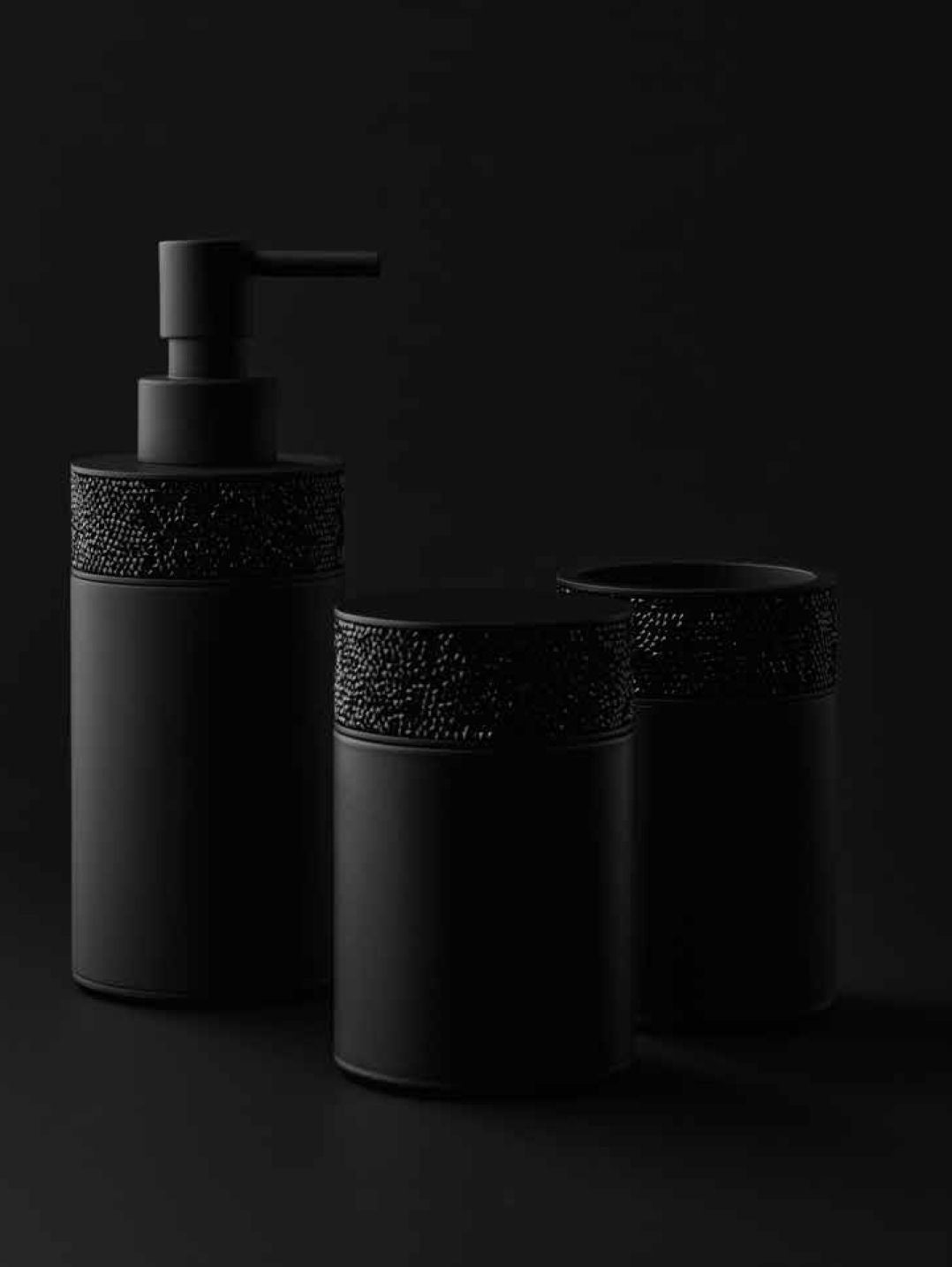 Black Matt Design Cosmetic Mirror with Swarowski® Crystals - |VESIMI Design|