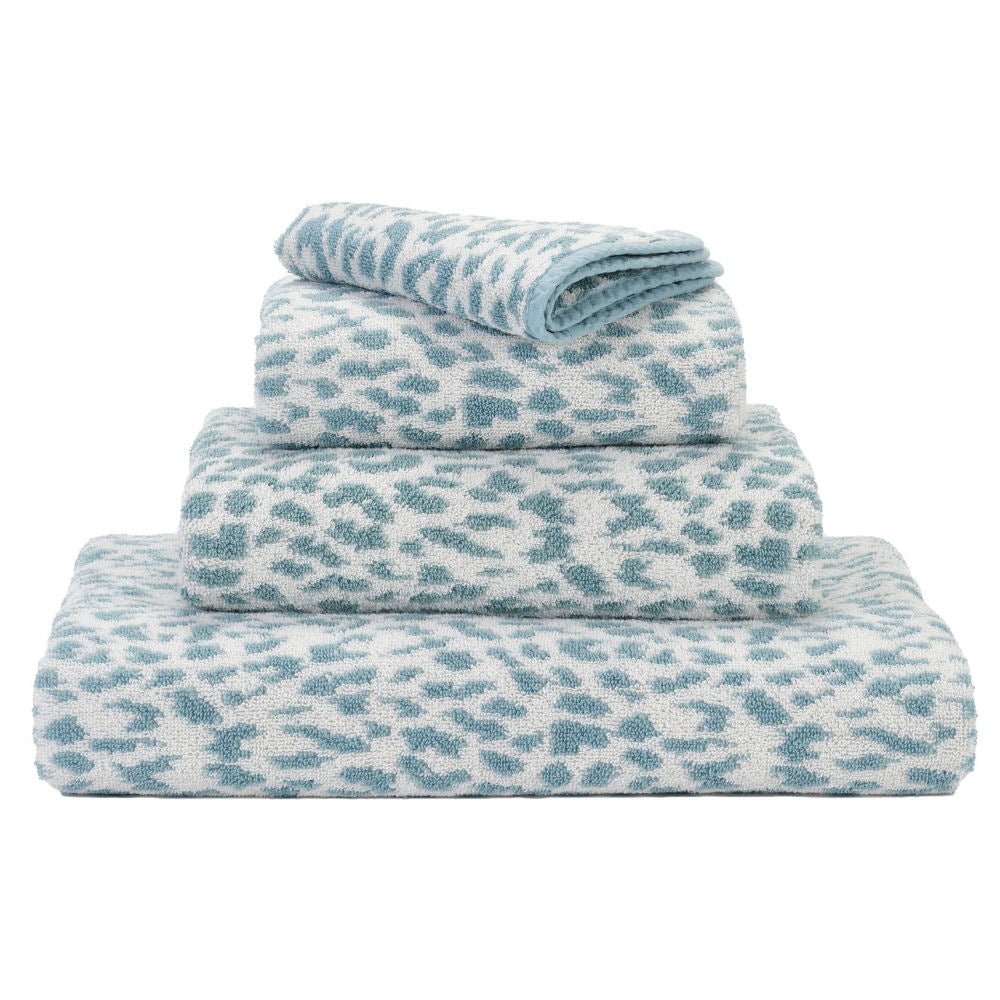 Blue Animal Print Zimba Towels by Abyss & Habidecor / Atlantic - |VESIMI Design| Luxury and Rustic bathrooms online
