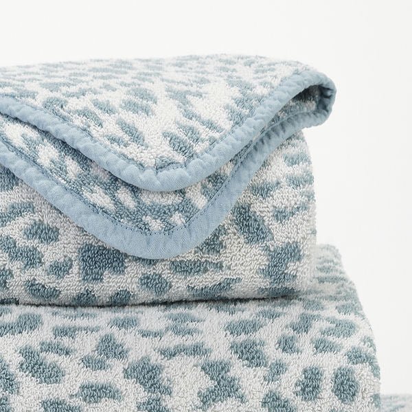 Blue Animal Print Zimba Towels by Abyss & Habidecor / Atlantic - |VESIMI Design| Luxury and Rustic bathrooms online
