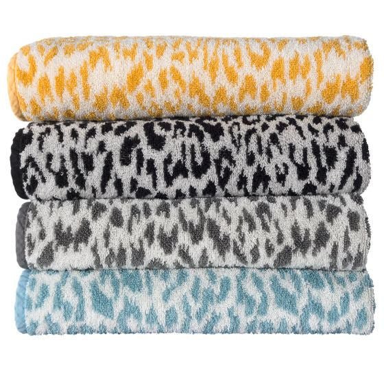 Blue Animal Print Zimba Towels by Abyss & Habidecor / Atlantic - |VESIMI Design| Luxury and Rustic bathrooms online