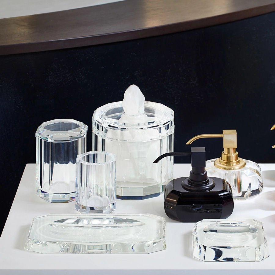 Crystal Clear Glass Bathroom Accessories Soap Dish by Decor Walther - |VESIMI Design|