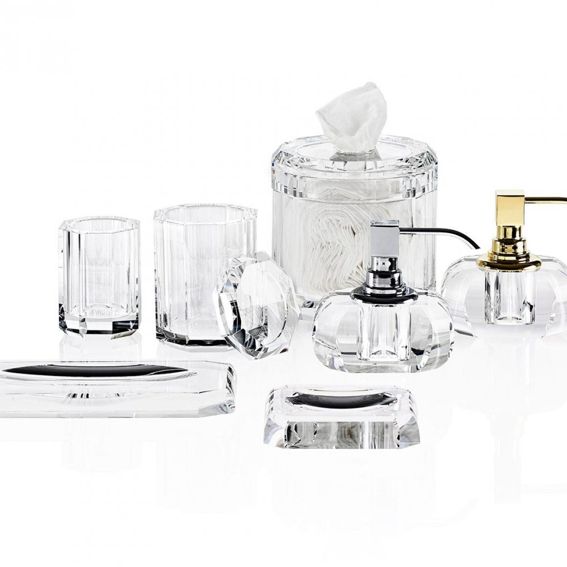 Crystal Clear Glass Bathroom Accessories Soap Dish by Decor Walther - |VESIMI Design|