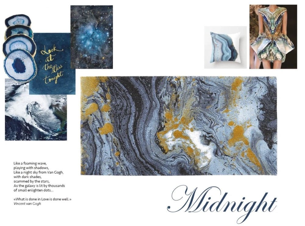 Dark Blue Midnight Egyptian Cotton Bathroom Rug - |VESIMI Design| Luxury and Rustic bathrooms online