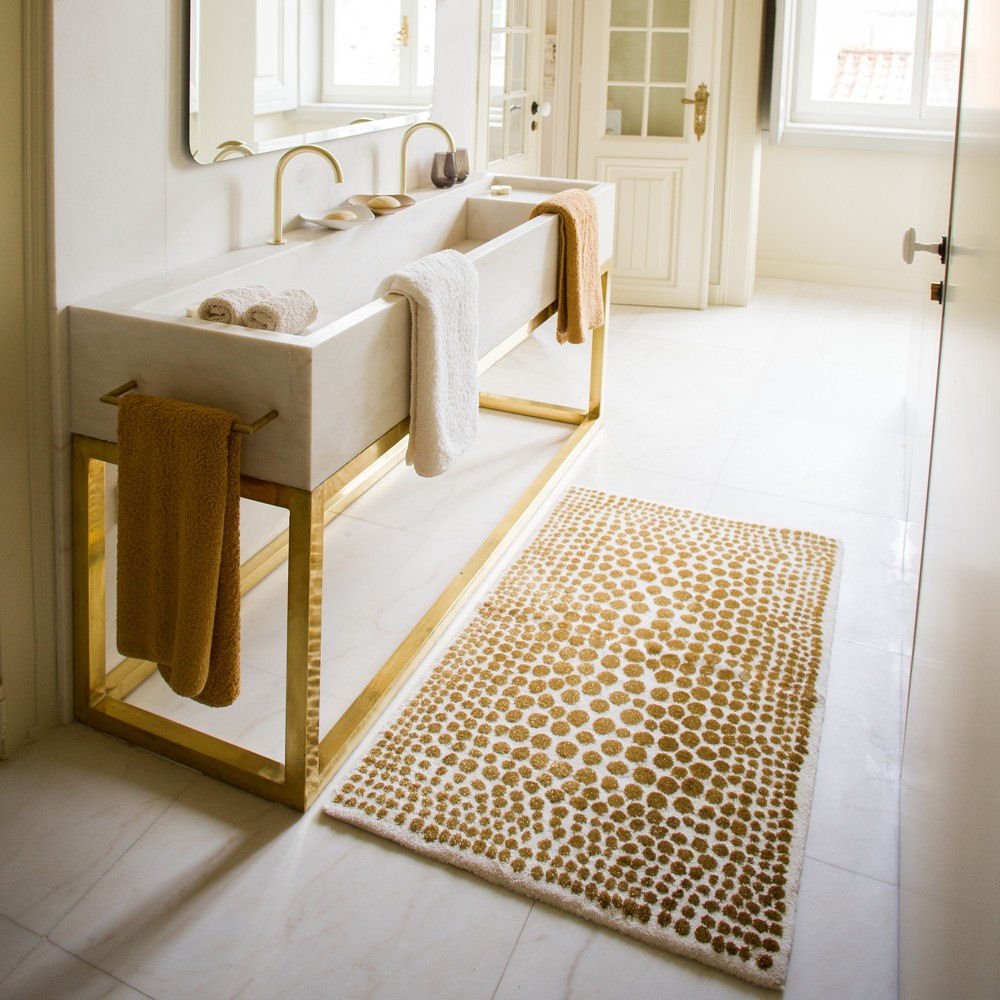DOLCE Gold Luxury Egyptian Cotton Bathroom Rug by Abyss Habidecor - |VESIMI Design| Luxury and Rustic bathrooms online