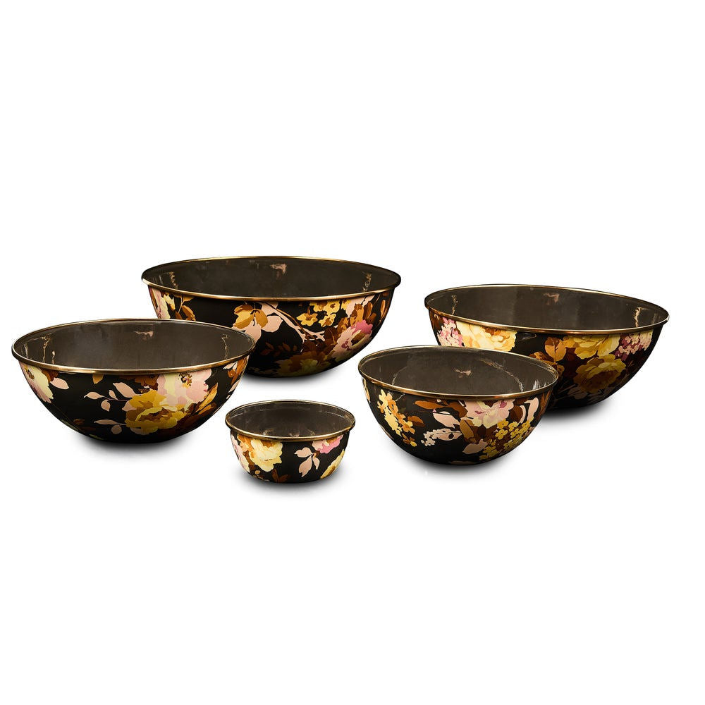 Extra velká miska Wild Rose Brown Everyday Bowl od MacKenzie-Childs s květinovým motivem, Waterfall Bathrooms.