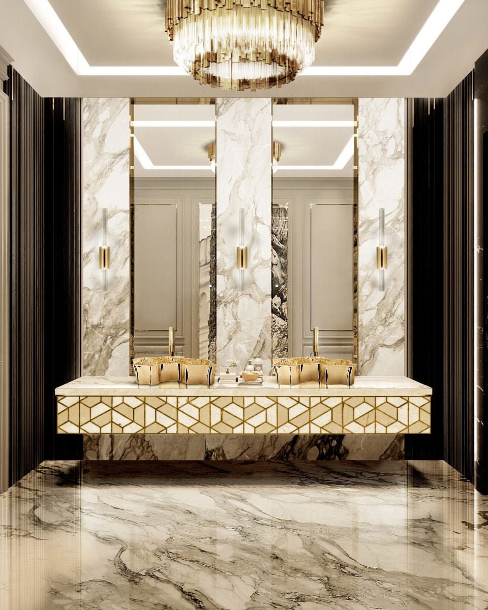 Gold Plated Eden Stone Vessel Sink by Maison Valentina - |VESIMI Design|