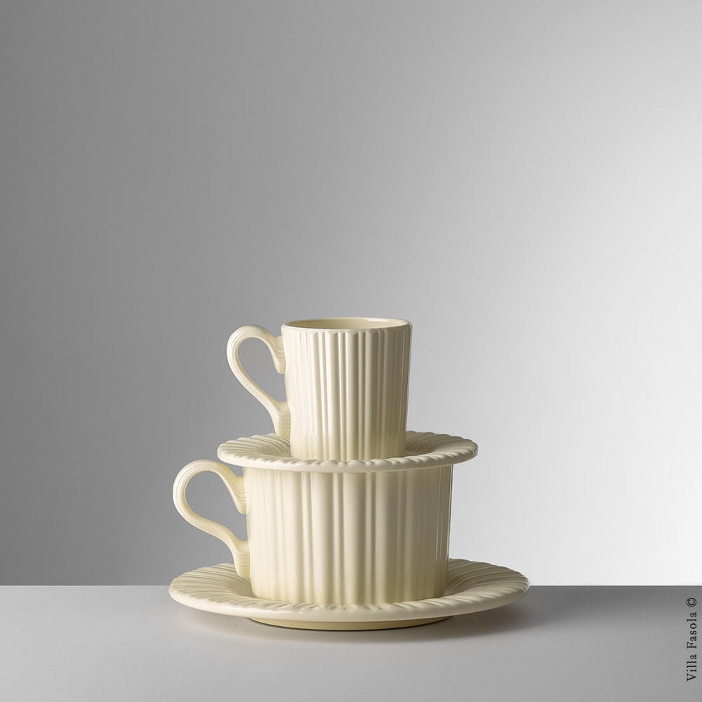 Ivory Tea Cup with Saucer by Mario Luca Giusti - Luxury Box of 6pcs - |VESIMI Design|