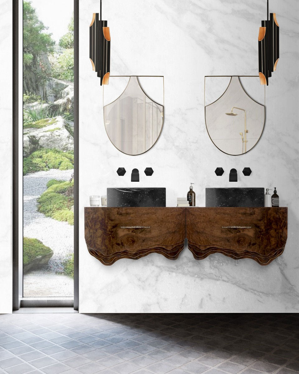 Koi Round Marble Black Vessel Sink by Maison Valentina - |VESIMI Design| Luxury Bathrooms and Home Decor