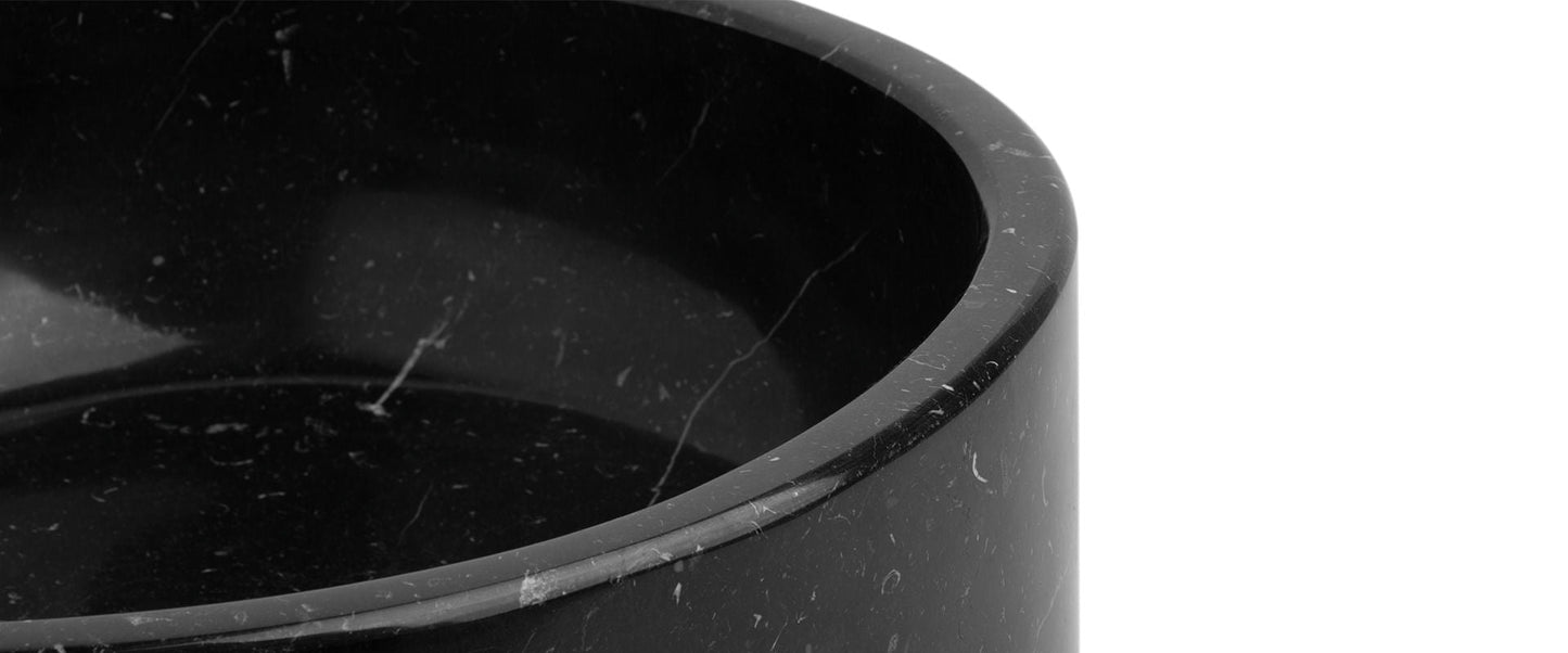 Koi Round Marble Black Vessel Sink by Maison Valentina - |VESIMI Design| Luxury Bathrooms and Home Decor