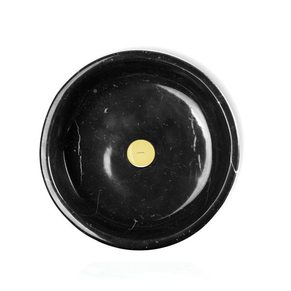 Koi Round Marble Black Vessel Sink by Maison Valentina - |VESIMI Design| Luxury Bathrooms and Home Decor