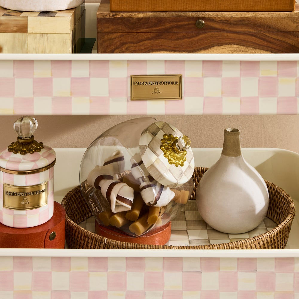 Třípatrový smaltovaný kuchyňský vozík Rosy Check MacKenzie-Childs