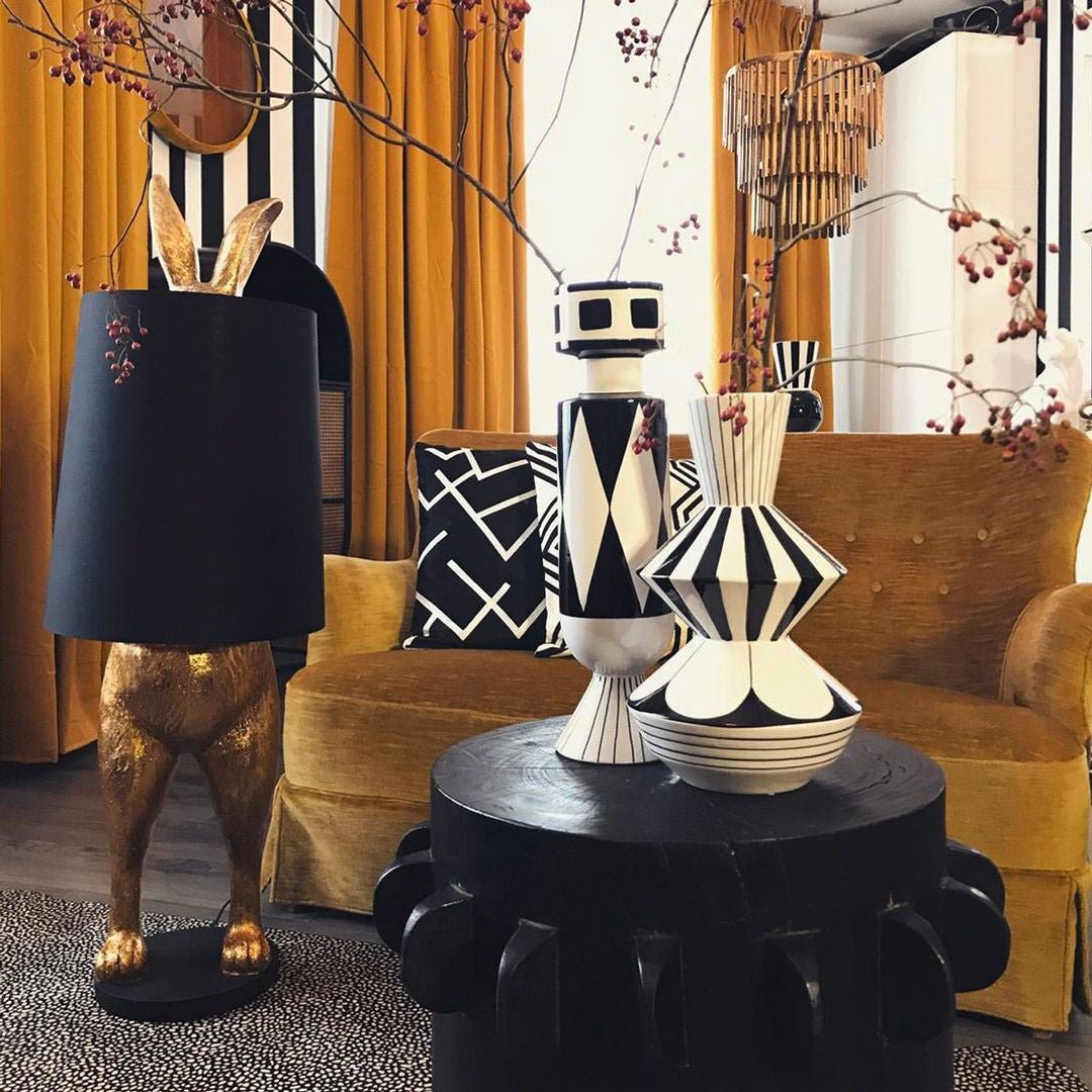 Large Floor Lamp Hiding Rabbit, Gold/Black - |VESIMI Design| Luxury Bathrooms and Home Decor