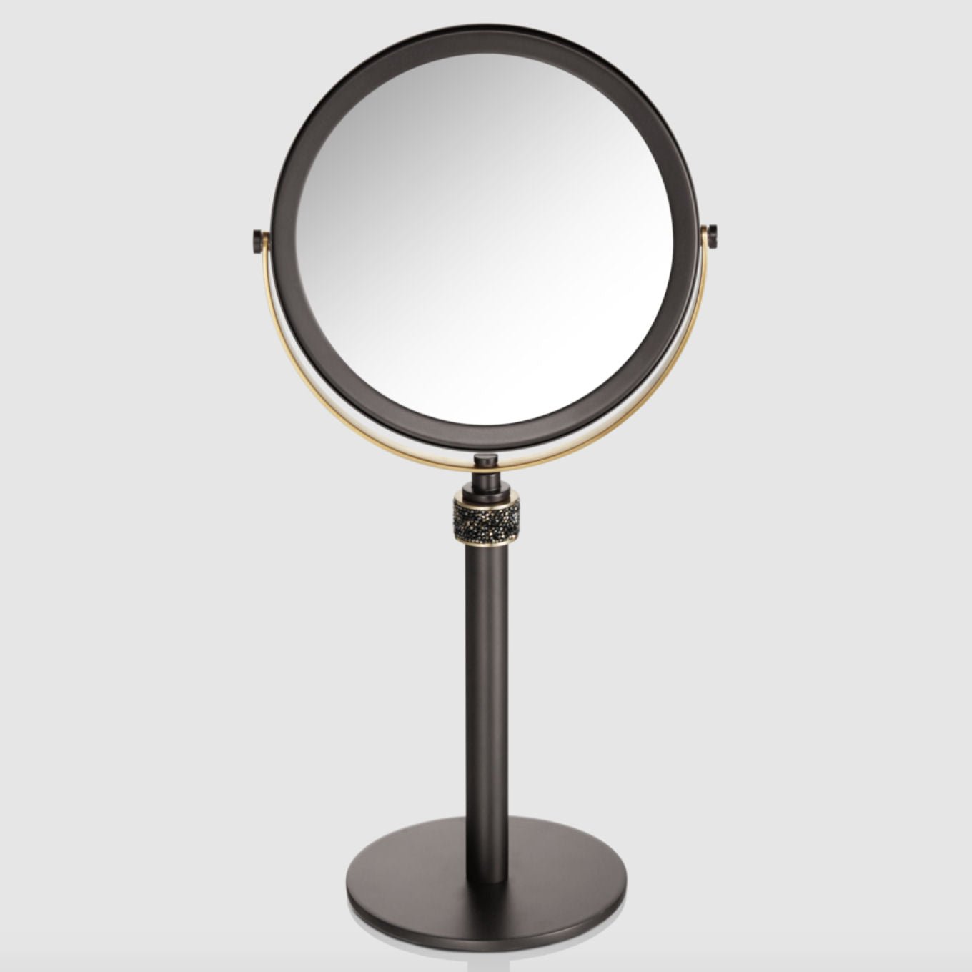 Luxury Decor Walther Dark Metal / Matt Gold Cosmetic Mirror with Swarowski® Crystals - |VESIMI Design|
