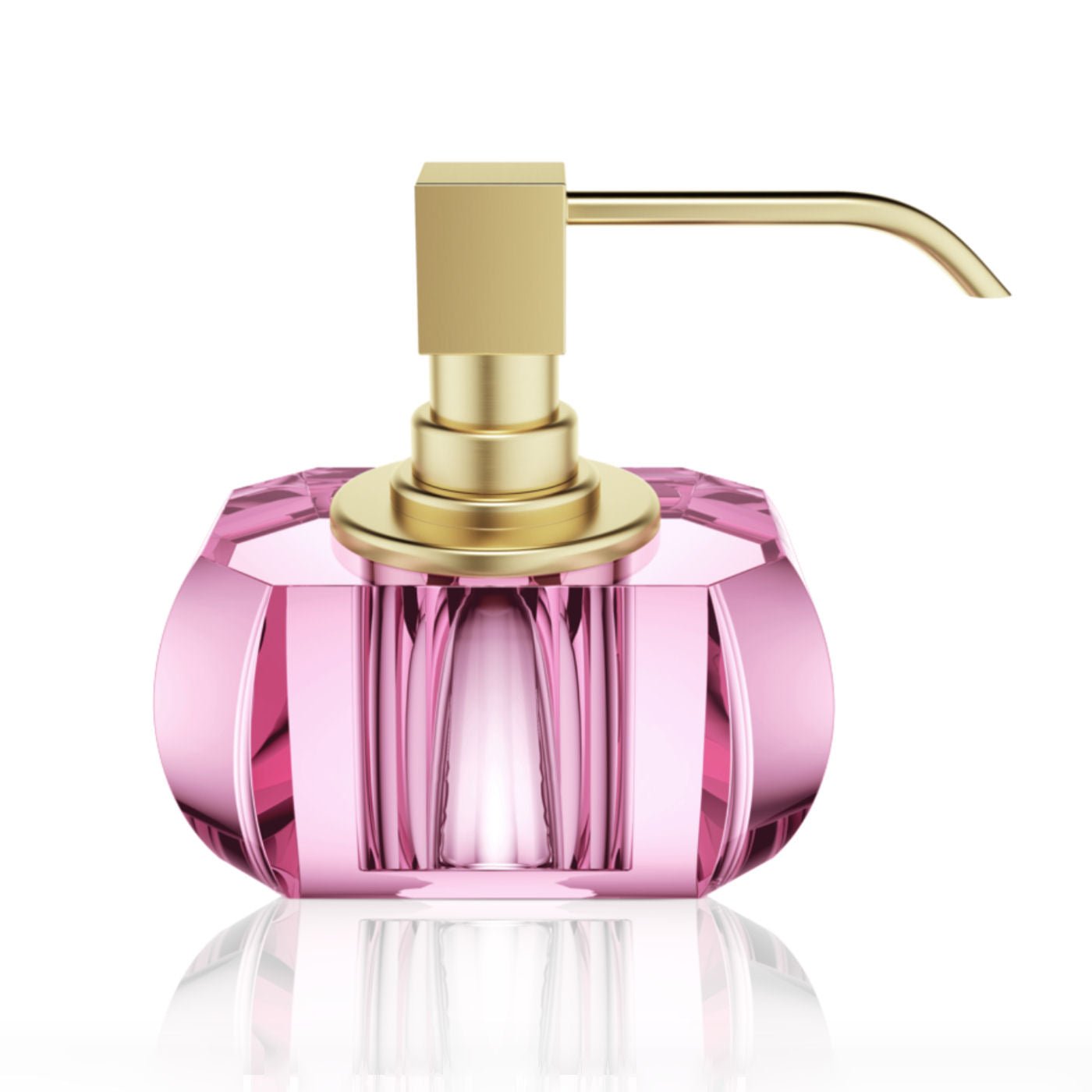 Luxury Matt Gold Liquid Soap Glass Dispenser | Pink - |VESIMI Design|