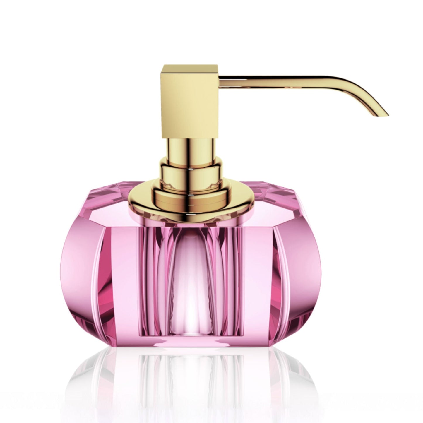 Luxury Shiny Gold Liquid Soap Glass Dispenser | Pink - |VESIMI Design| Luxury Bathrooms and Home Decor