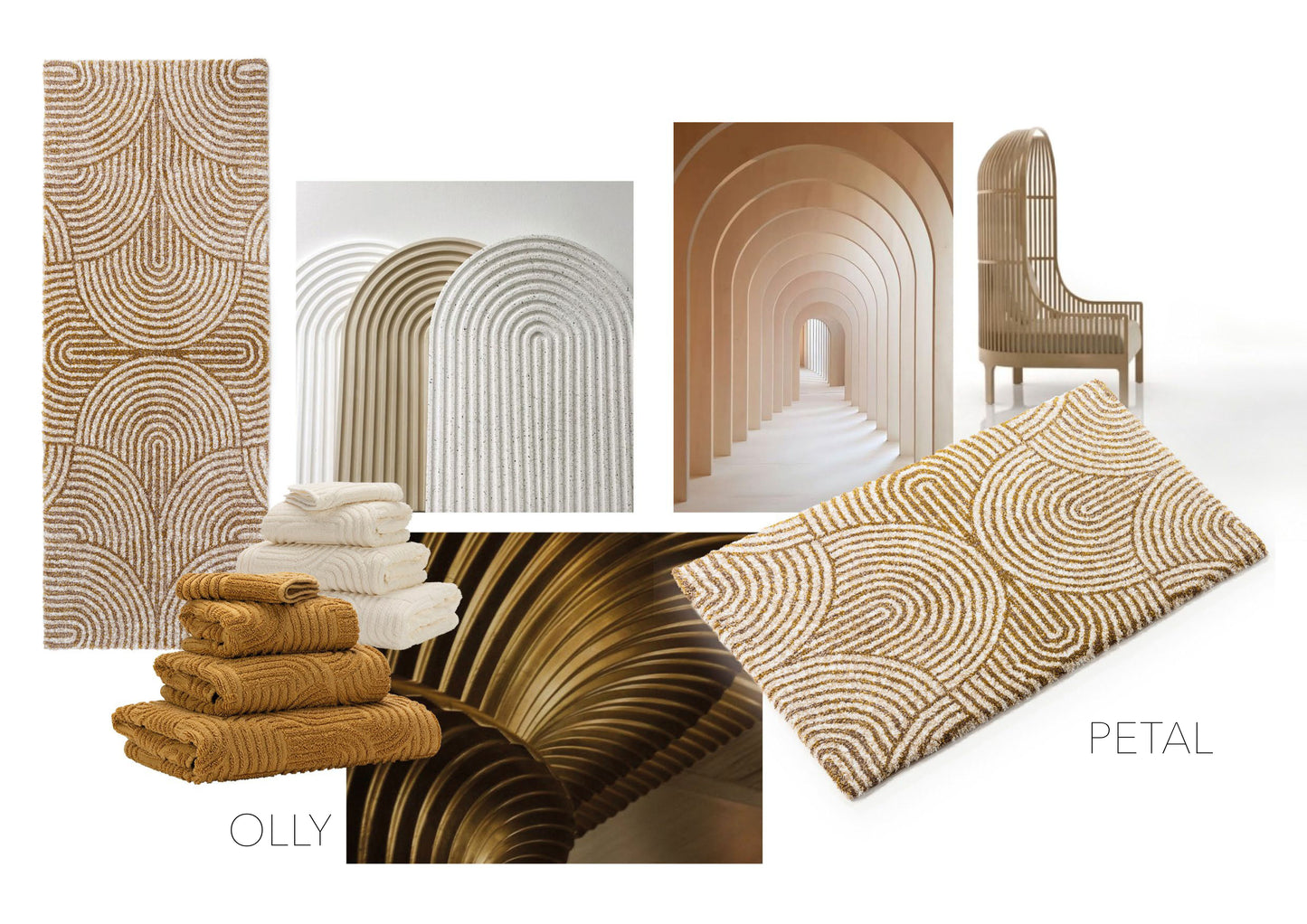 PETAL Egyptian Cotton Gold Bathroom Rug by Abyss & Habidecor