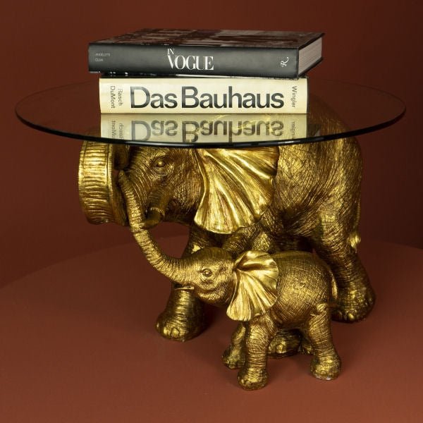 Mali & Kisha Design Gold Accent Table - |VESIMI Design| Luxury Bathrooms and Home Decor