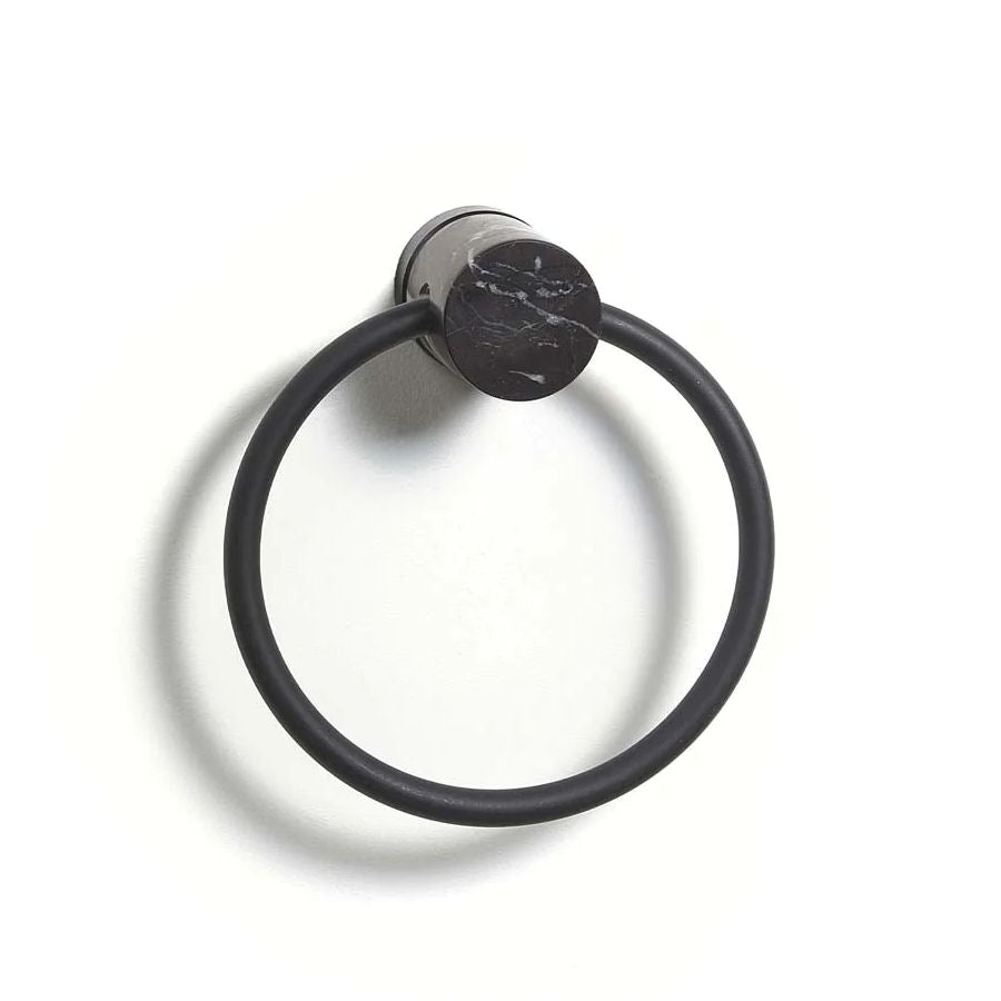 Nero Black Marble Wall Mount Towel Ring Holder - |VESIMI Design|