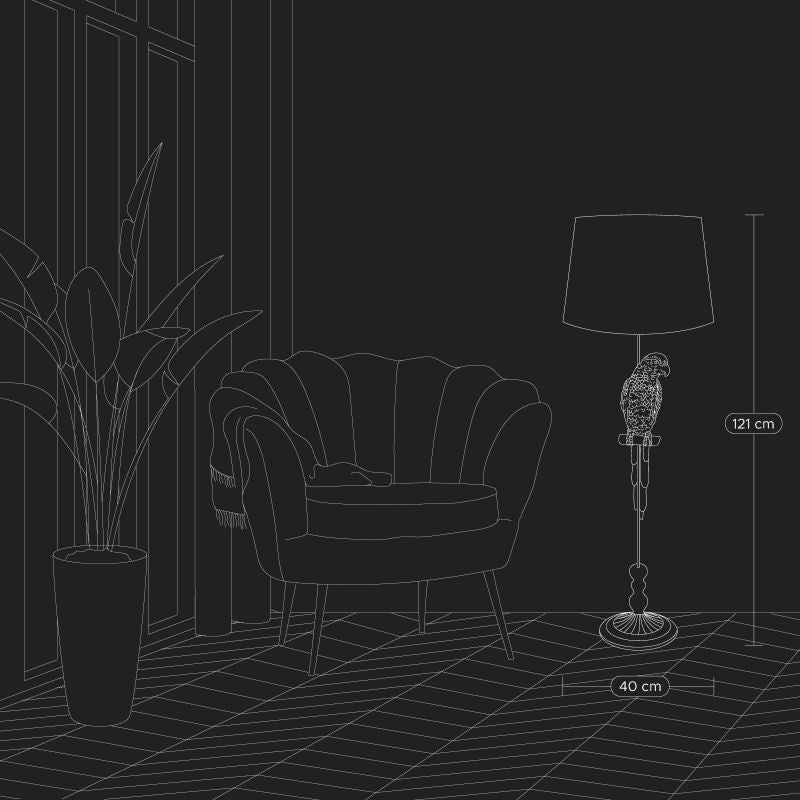 Parrot Tammy Floor Lamp, Gold / Turquoise - |VESIMI Design| Luxury Bathrooms and Home Decor