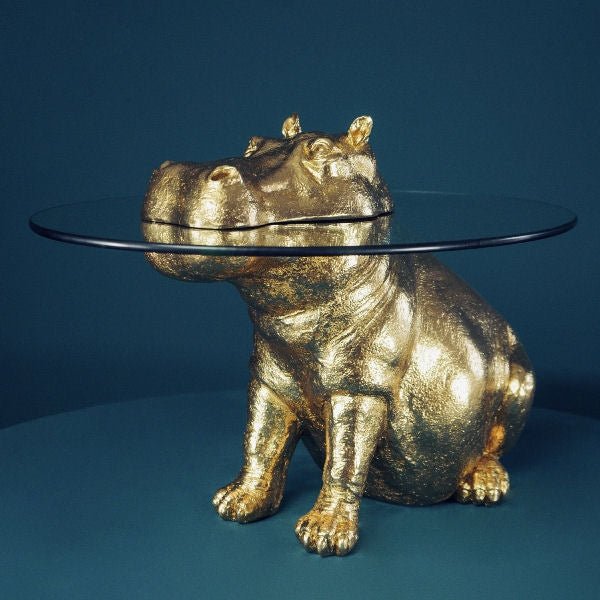 Patty Potamus Gold Side Table - |VESIMI Design| Luxury Bathrooms and Home Decor