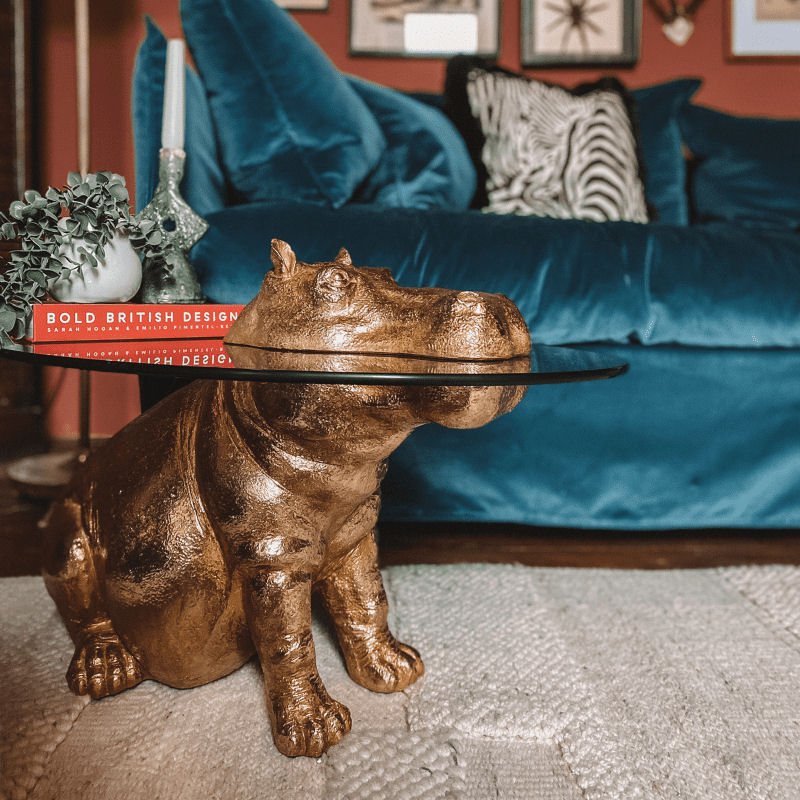 Patty Potamus Gold Side Table - |VESIMI Design| Luxury Bathrooms and Home Decor