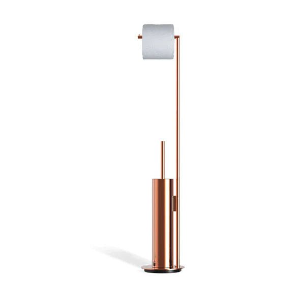 Rose Gold Toilet Brush Holder with Paper Holder by Decor Walther - |VESIMI Design| Luxury Bathrooms and Home Decor