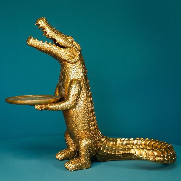 Side Table Crocodile Morty with Tray - |VESIMI Design| Luxury Bathrooms and Home Decor