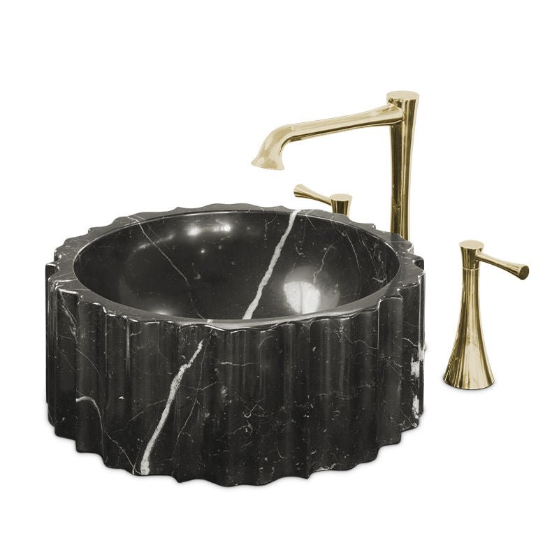 Symphony Black Marble Vessel Sink by Maison Valentina - |VESIMI Design| Luxury Bathrooms and Home Decor