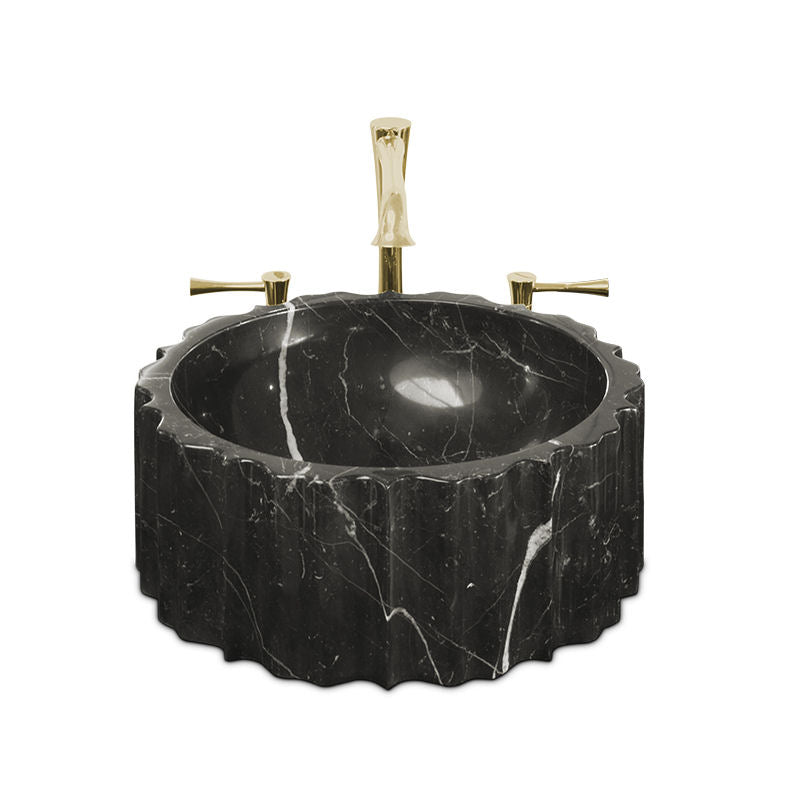 Symphony Black Marble Vessel Sink by Maison Valentina - |VESIMI Design| Luxury Bathrooms and Home Decor