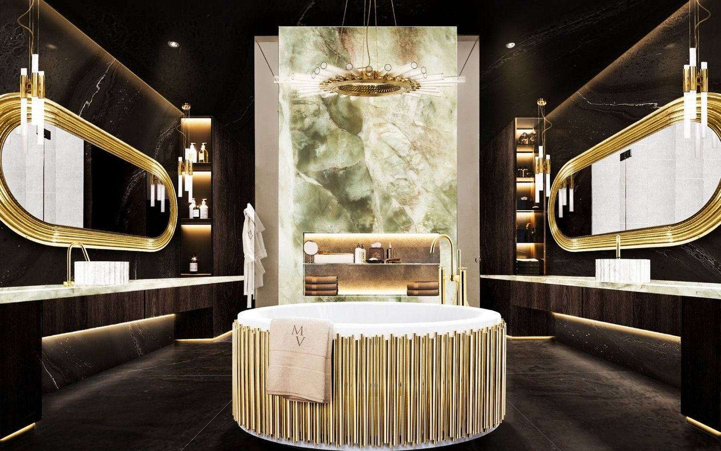 Symphony Black Marble Vessel Sink by Maison Valentina - |VESIMI Design| Luxury Bathrooms and Home Decor