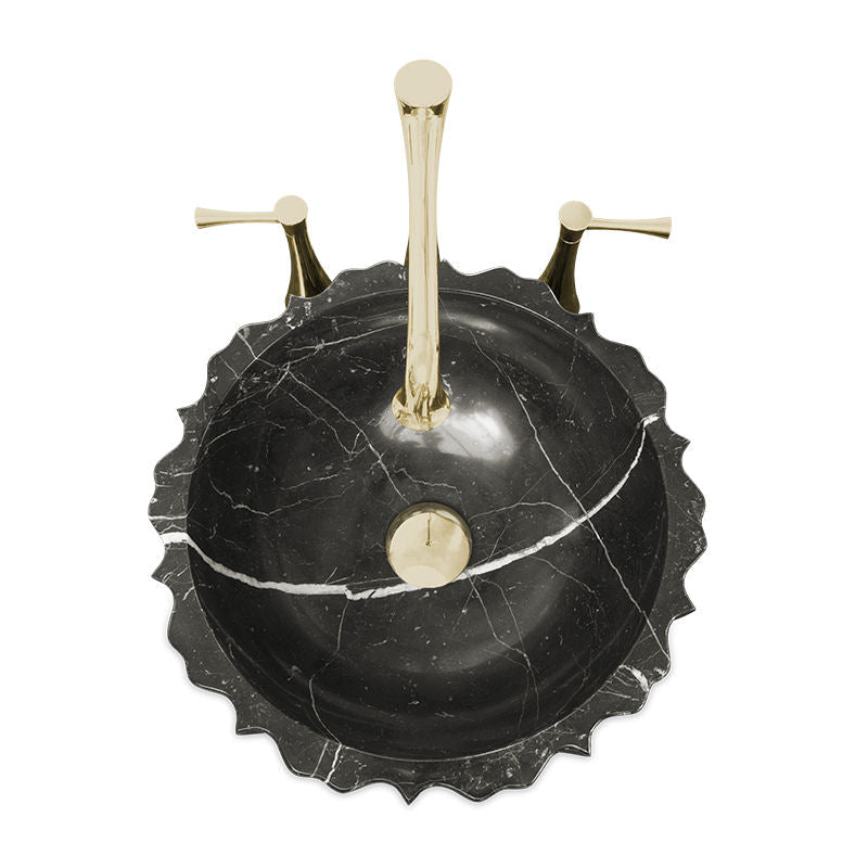 Symphony Black Marble Vessel Sink by Maison Valentina - |VESIMI Design| Luxury Bathrooms and Home Decor