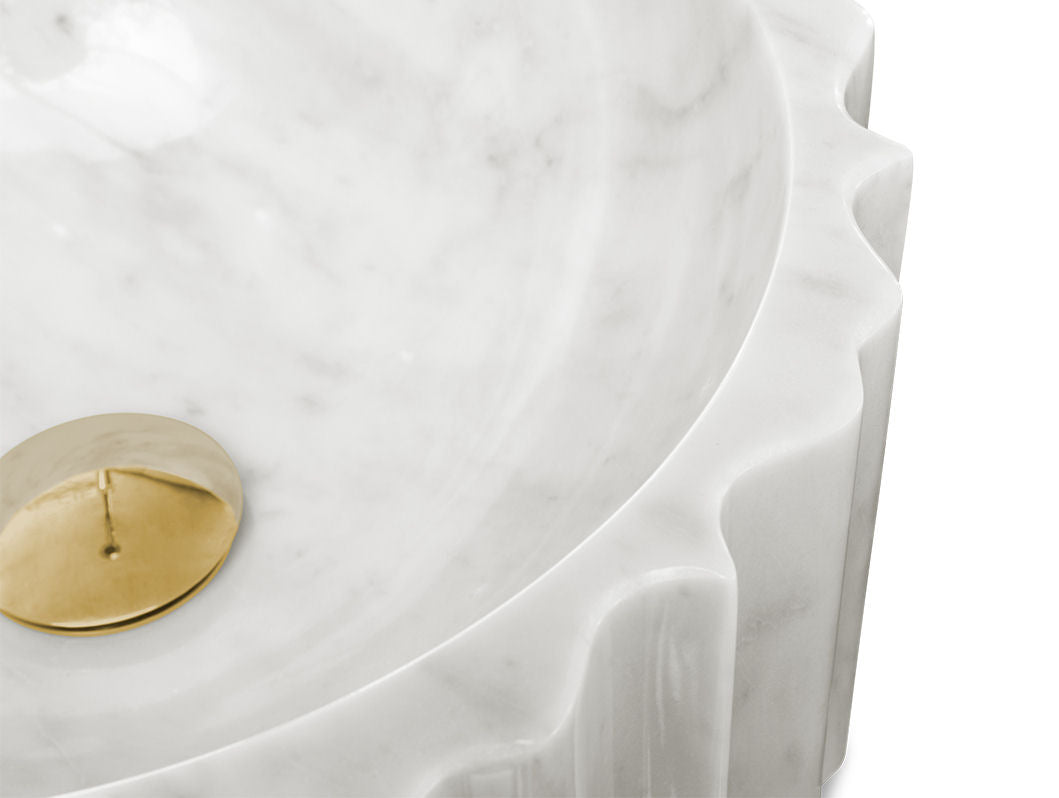 Symphony White Marble Vessel Sink by Maison Valentina - |VESIMI Design| Luxury Bathrooms and Home Decor