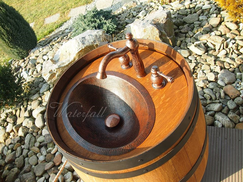 Měděná rustikální stojánková baterie Antique Marble