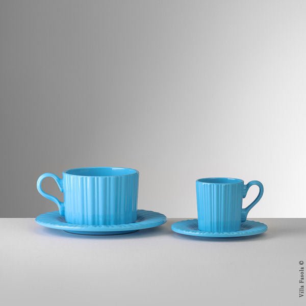 Turquoise Tea Cup with Saucer by Mario Luca Giusti - Luxury Box of 6pcs - |VESIMI Design|