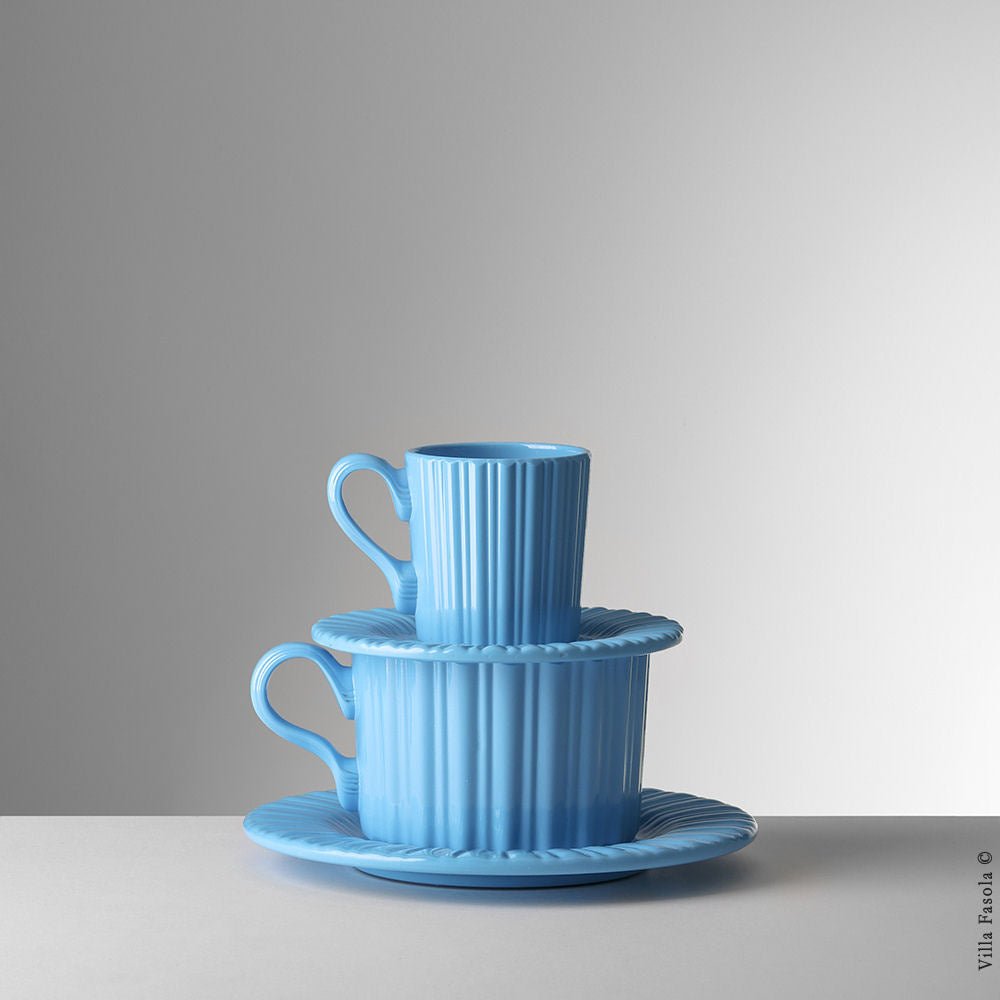 Turquoise Tea Cup with Saucer by Mario Luca Giusti - Luxury Box of 6pcs - |VESIMI Design|