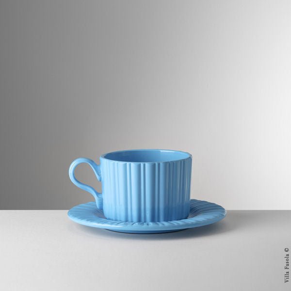 Turquoise Tea Cup with Saucer by Mario Luca Giusti - Luxury Box of 6pcs - |VESIMI Design|