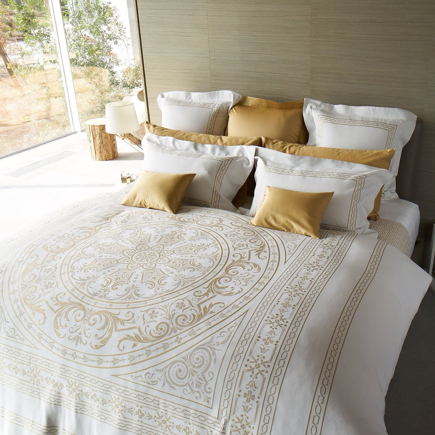 VERSAILLES Luxury White & Gold Egyptian Cotton Bed Linen - |VESIMI Design|