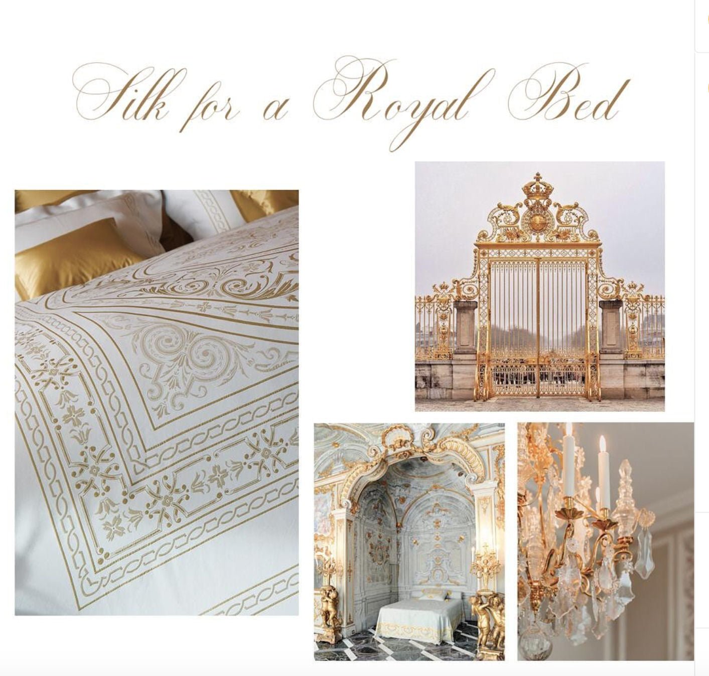 VERSAILLES Luxury White & Gold Egyptian Cotton Bed Linen - |VESIMI Design|