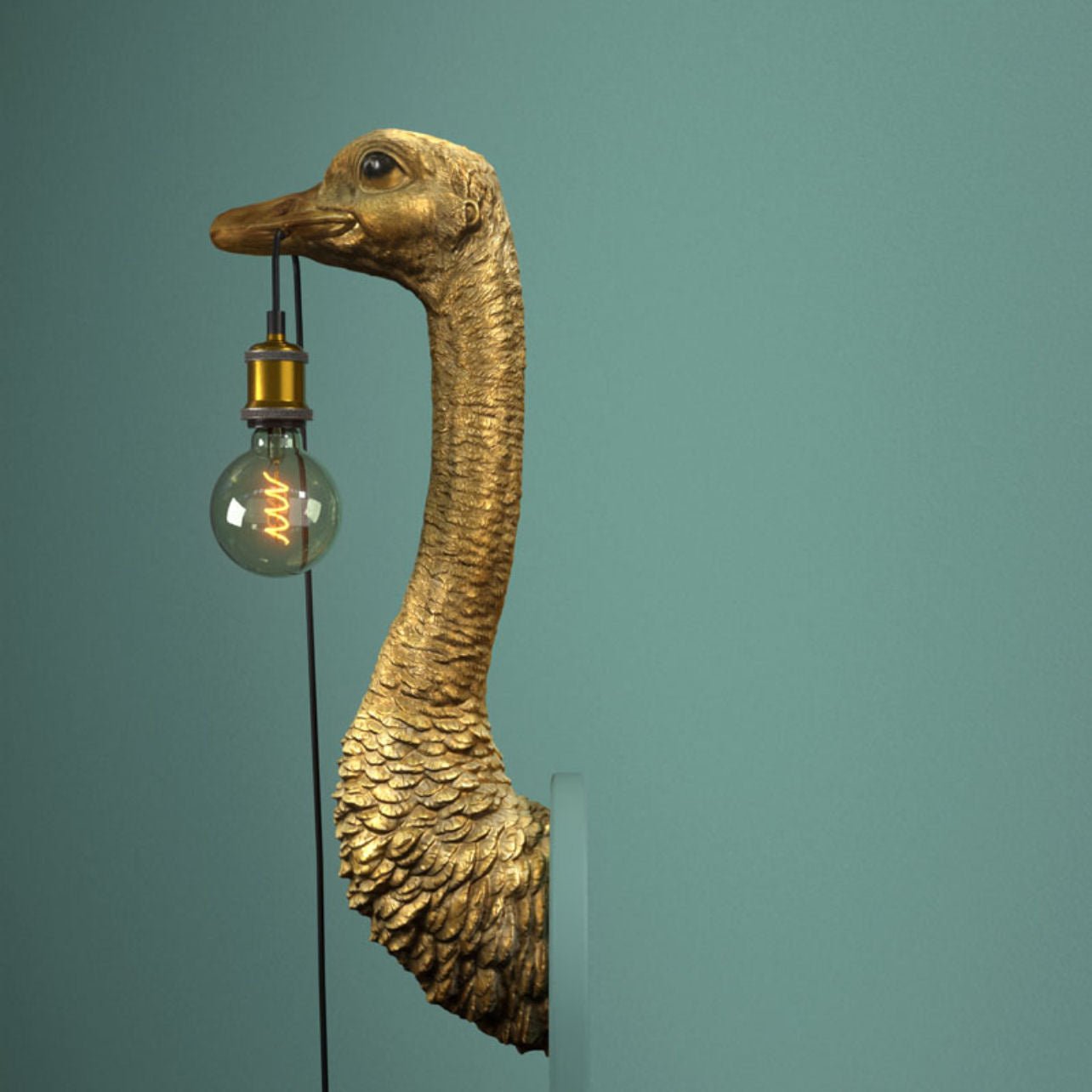 Wall Ostrich Lamp Franz Josef, Gold - |VESIMI Design| Luxury Bathrooms and Home Decor
