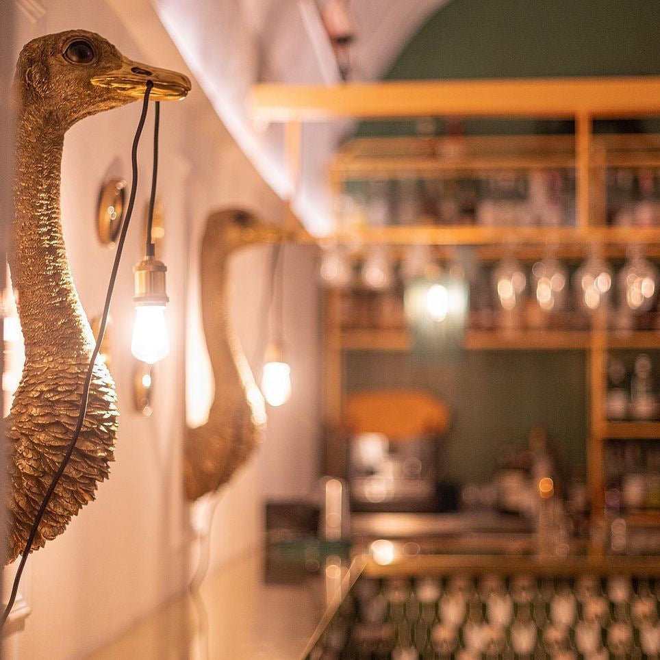Wall Ostrich Lamp Franz Josef, Gold - |VESIMI Design| Luxury Bathrooms and Home Decor