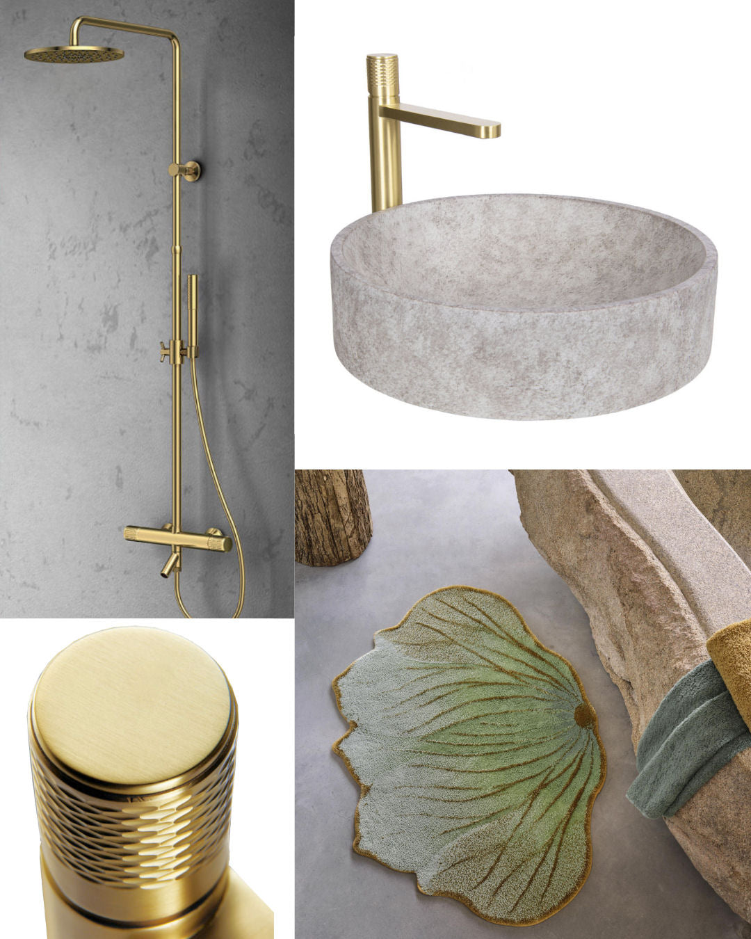 Zlatý držák na ručník Simple Opera Satin Gold