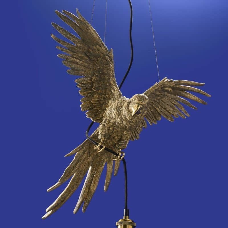 Zlatá stropni lampa papoušek Percy