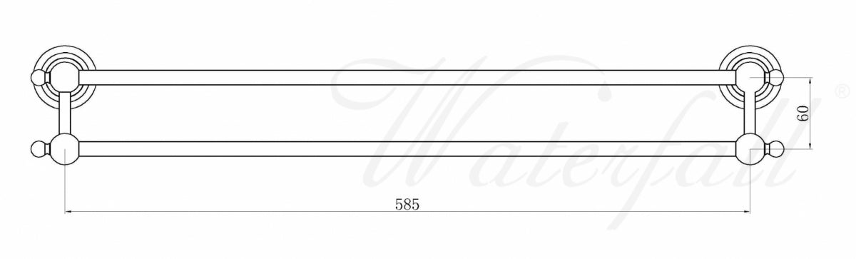 Mosazný dvojitý držák na ručník Double | olejem gumovaný bronz