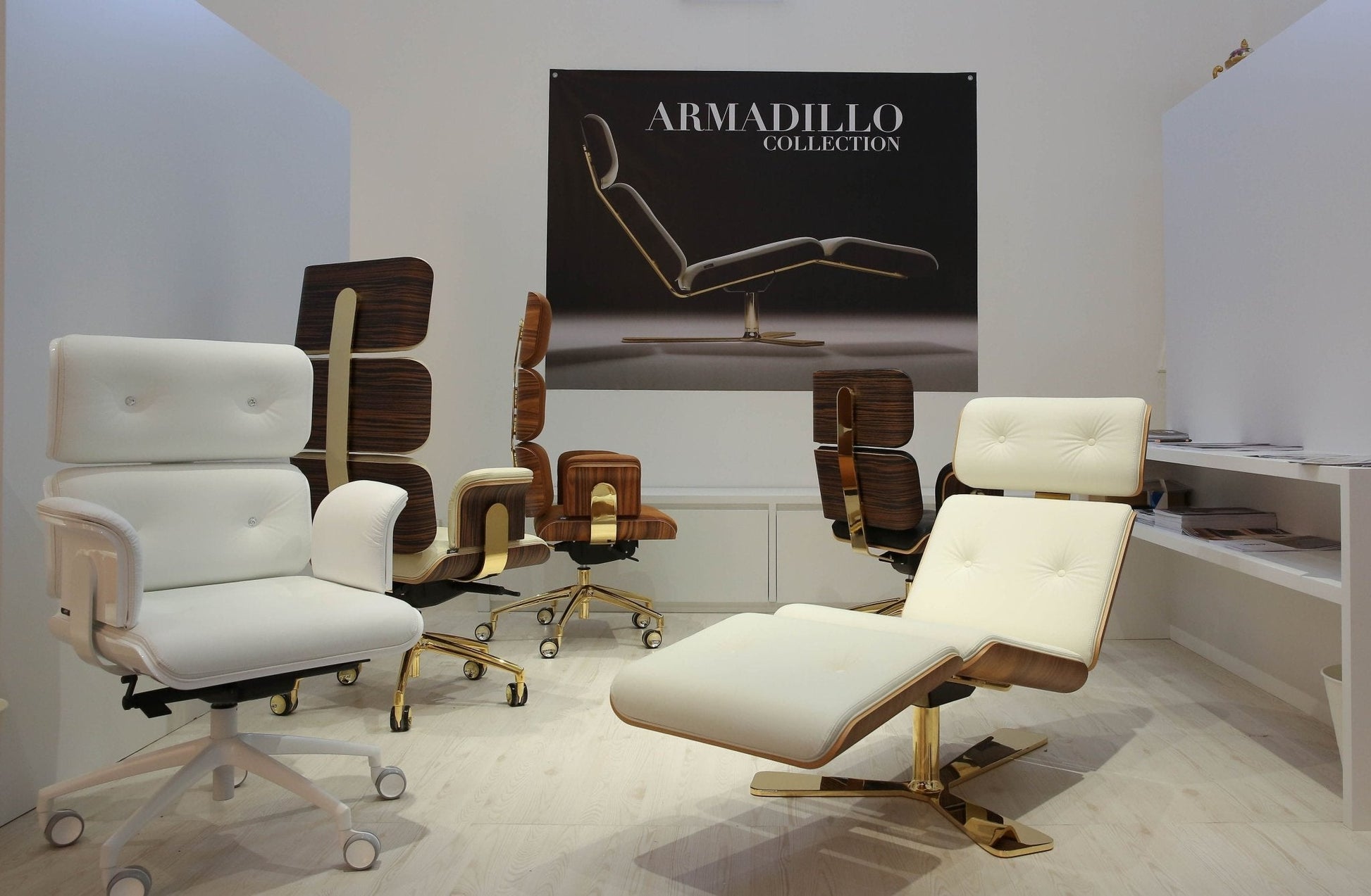 Armadillo Matt Black Luxury Office Chair with High Back / Genuine Italian Leather - |VESIMI Design|