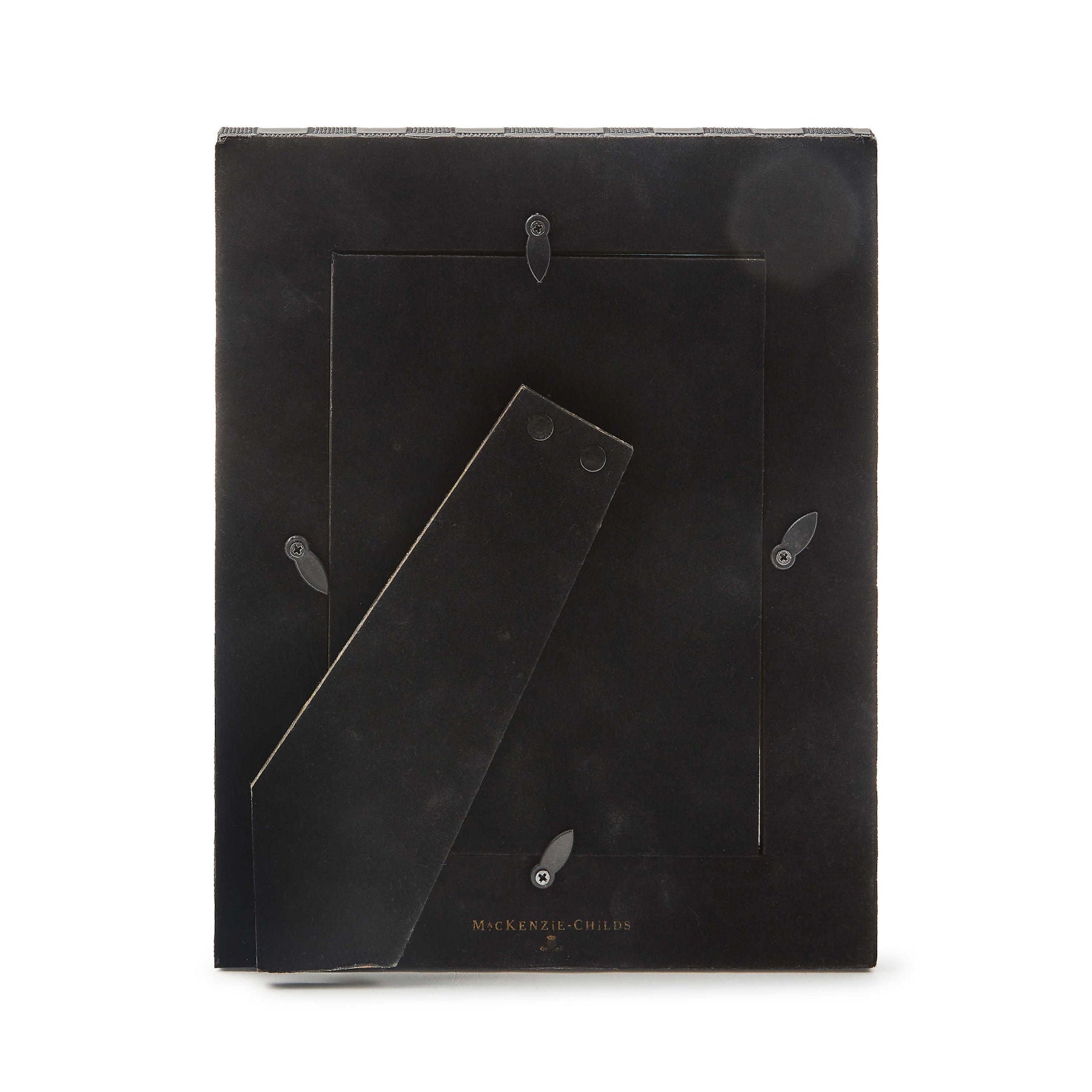 Black Faux Leather 5" x 7" Frame by MacKenzie - Childs - |VESIMI Design| Luxury Bathrooms and Home Decor