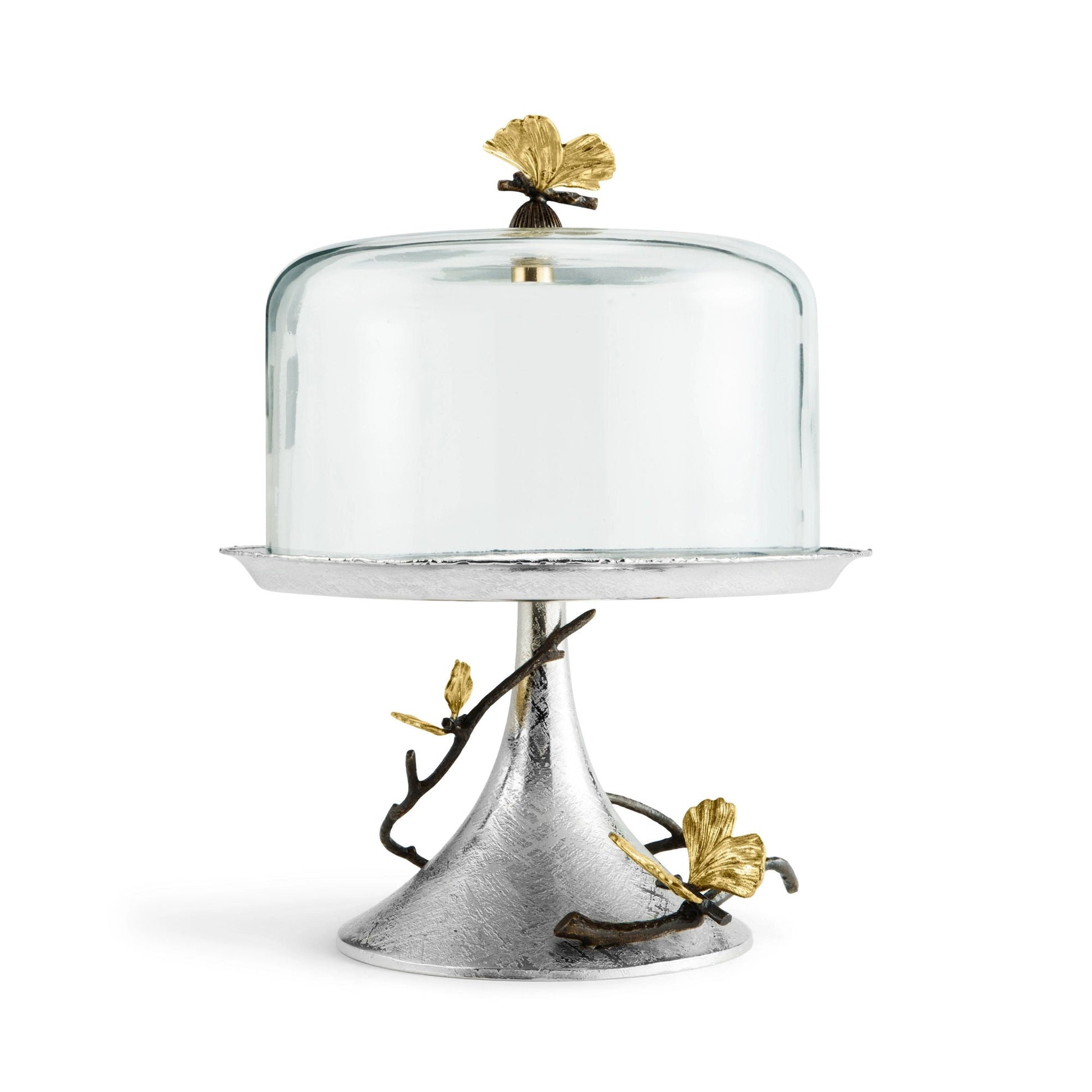 Butterfly Ginkgo Pastry Dish with Dome by Michael Aram - |VESIMI Design| Luxury Bathrooms and Home Decor