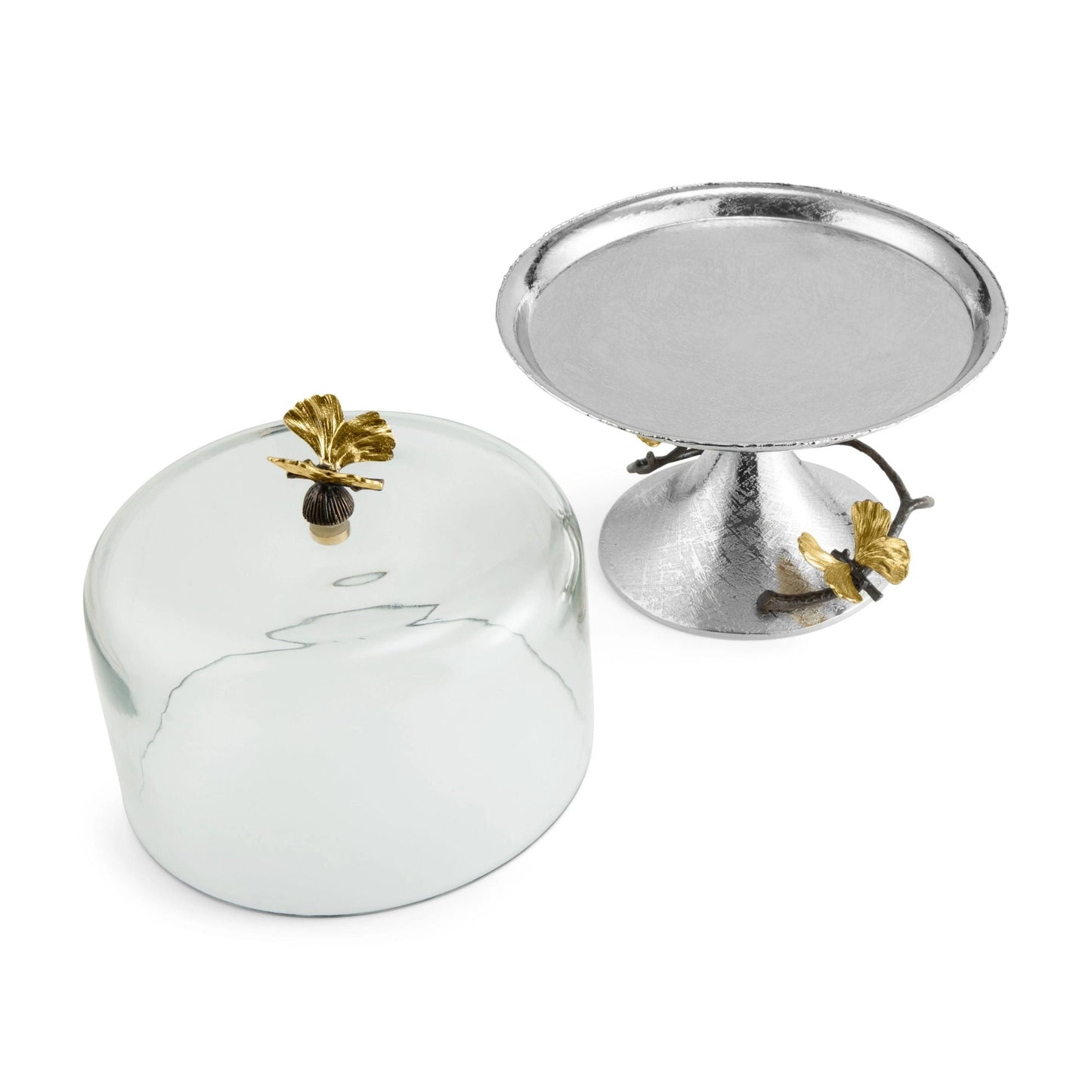 Butterfly Ginkgo Pastry Dish with Dome by Michael Aram - |VESIMI Design| Luxury Bathrooms and Home Decor