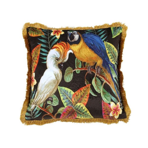 Design Cushion with Fringes Ararauna - |VESIMI Design| Luxury Bathrooms and Home Decor